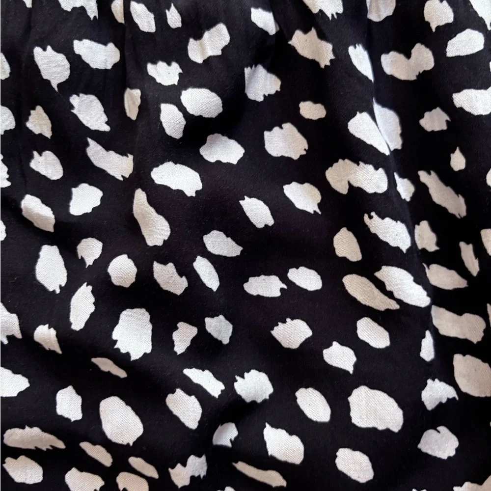 Kirundo Black & White Animal Print Floral Embroidered Ruffle Sleeve Dress Boho M - Picture 3 of 5